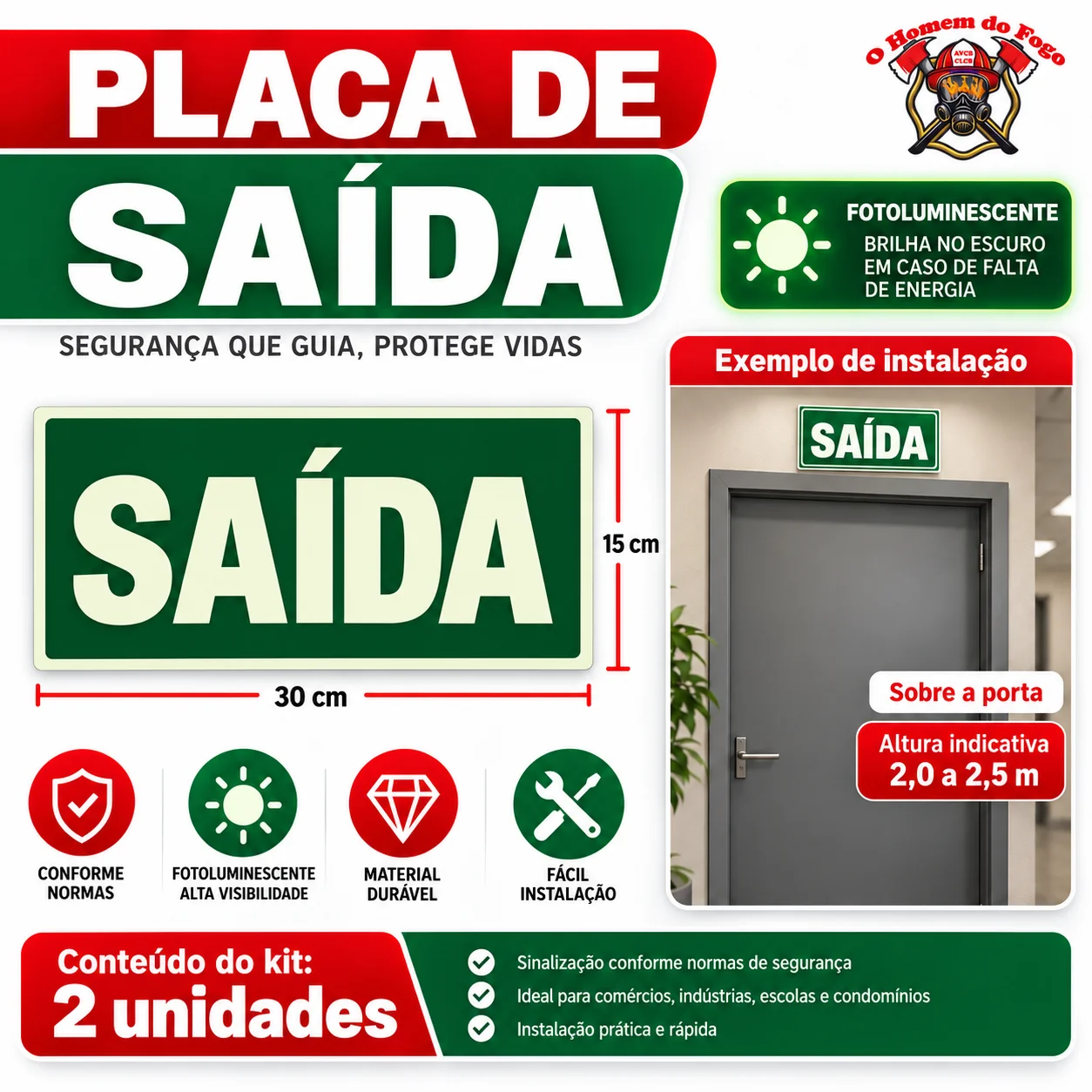 Placas de saída